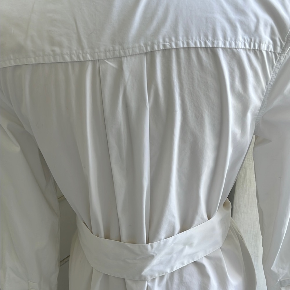 Banana Republic Poplin White Button-Up Shirt Dress with Belt - Picture 6 of 8